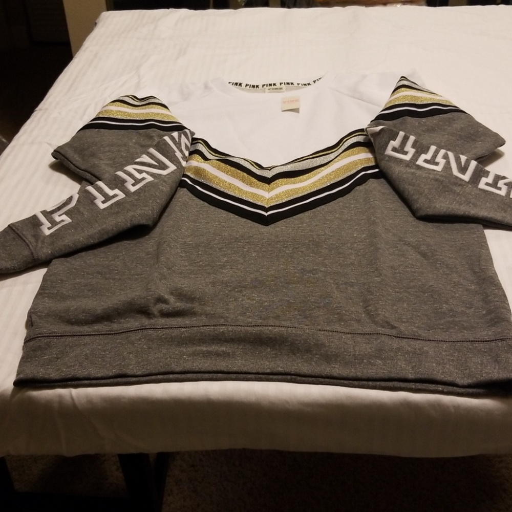 Grey and white BLING sweatshirt